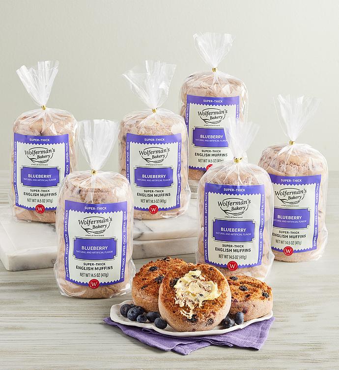Blueberry Super Thick English Muffins 6 Packages