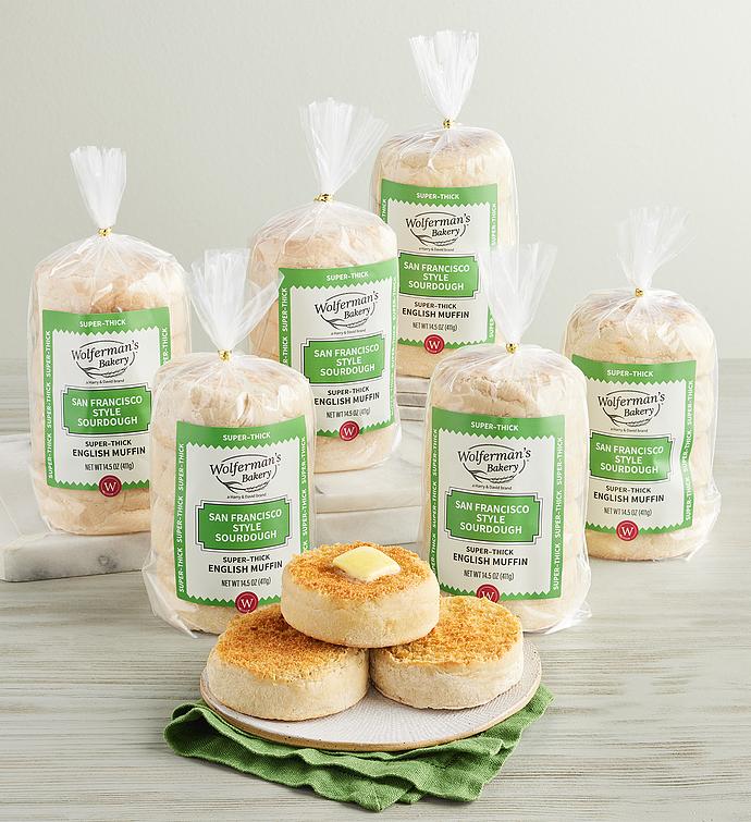 San Francisco Style Sourdough Super Thick English Muffins 6 Packages