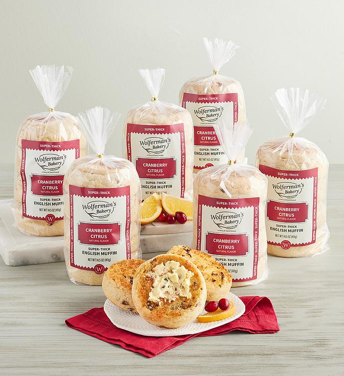 Cranberry Citrus Super Thick English Muffins 6 Packages