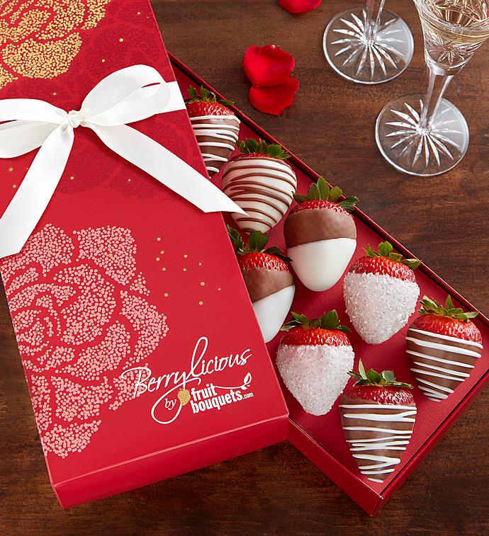Chocolate Covered Strawberries in Rose Box