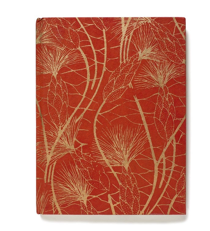 Recycled Cotton Journal in Red and Gold Beach Grass-6"x8"- Set of Two