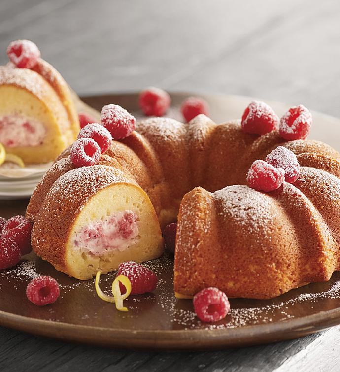 Lemon Bundt Cake with Raspberry Cheesecake Filling