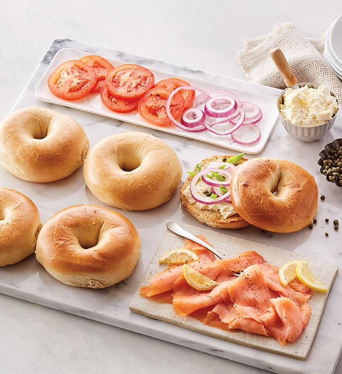 Davidovich Bakery New York Plain Bagels, Lox, and Cream Cheese