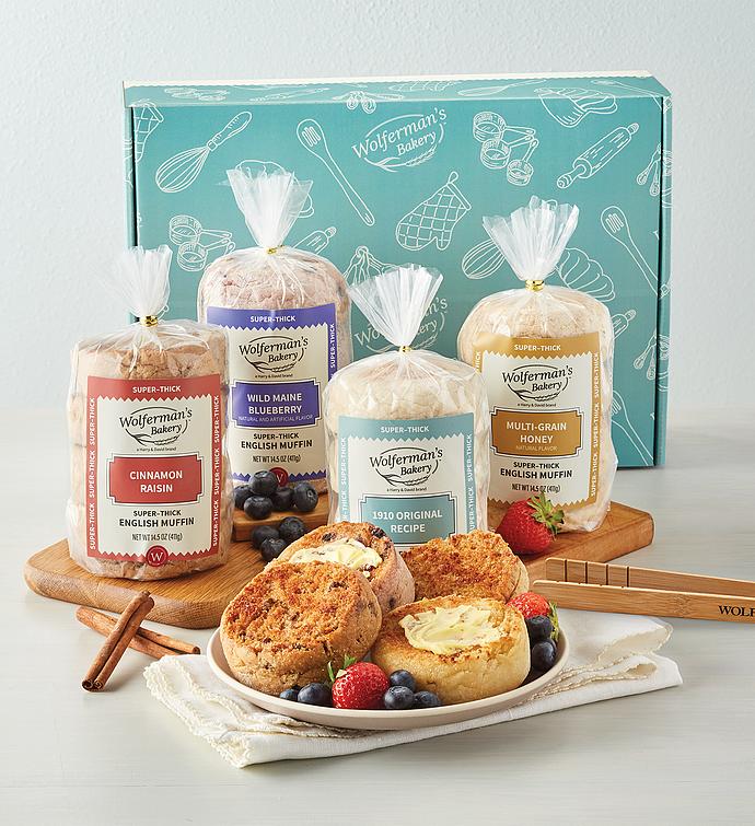 Mix & Match Super Thick English Muffins Gift Box with Tongs Packages
