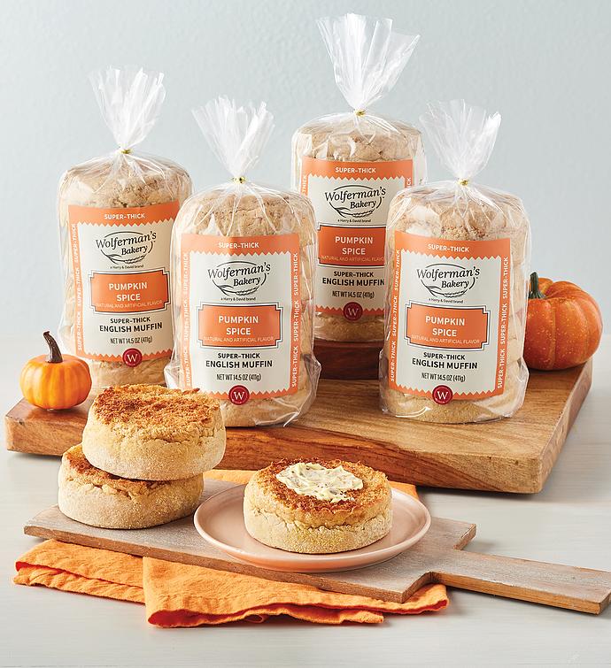 Pumpkin Spice Super Thick English Muffins   4 Packages