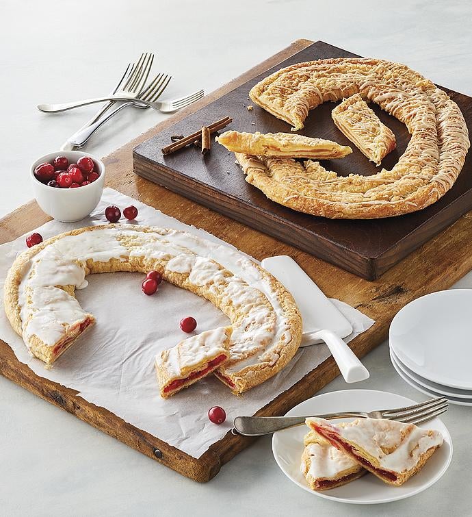 Pumpkin Spice and Cranberry Kringle Wreath Duo