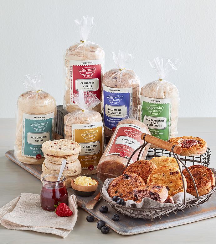 English Muffin Sampler Basket by Wolfermans