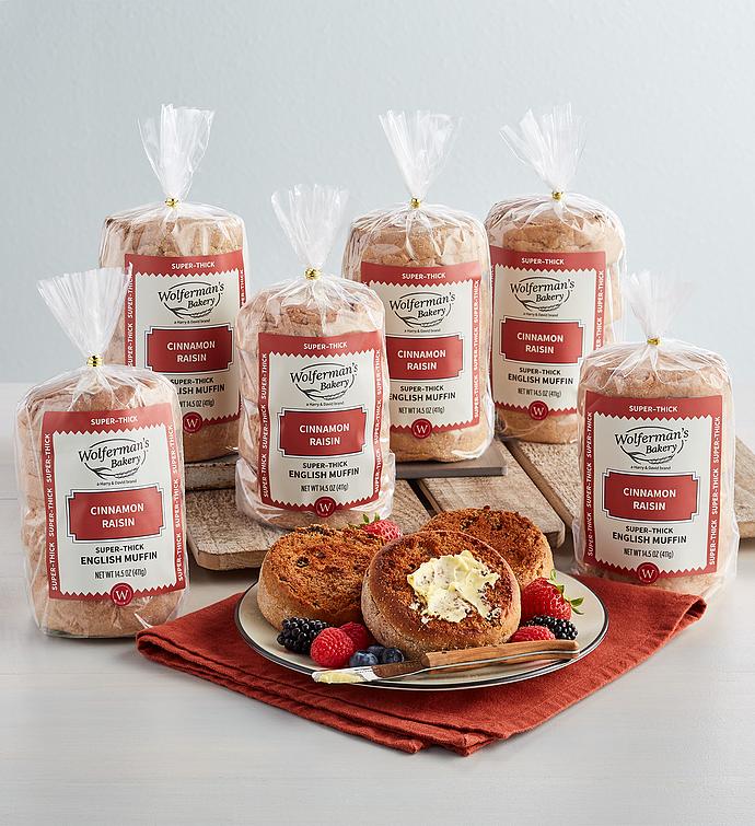 Cinnamon Raisin Super Thick English Muffins   6 Packages