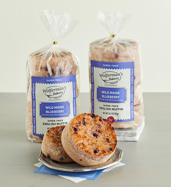 Blueberry Super Thick English Muffins   2 Packages