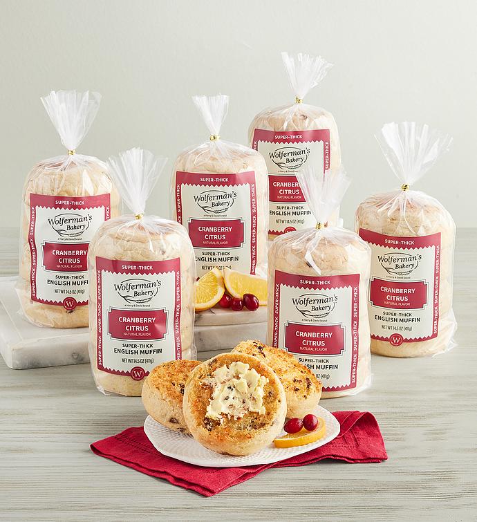 Cranberry Citrus Super Thick English Muffins   6 Packages