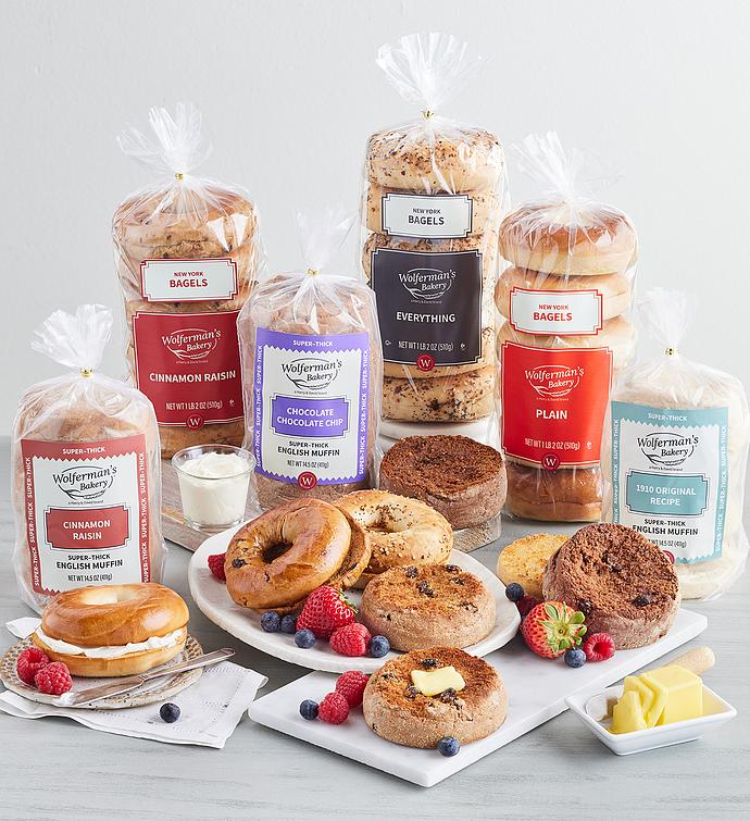 Wolferman's® Super Thick English Muffins and New York Bagels   Mix & Match Pick 6